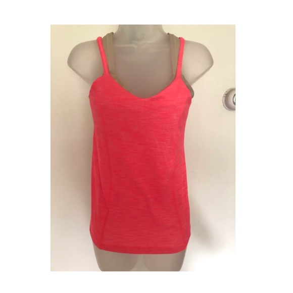EUC! LULEMON CORAL AND BEIGE STRAPPY TANK TOP - Picture 2 of 6